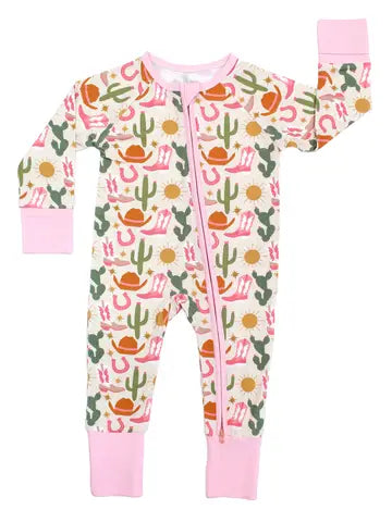 Emerson and Friends - Hey Y'all Western Bamboo Convertible Baby Pajamas