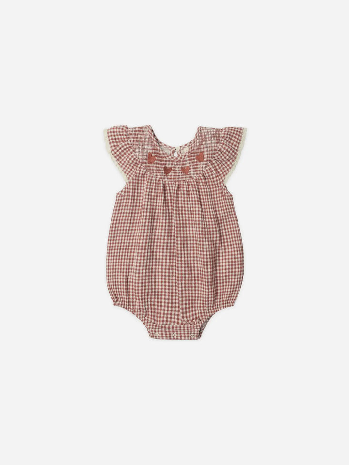 Quincy Mae – Lenore Romper in Red Gingham