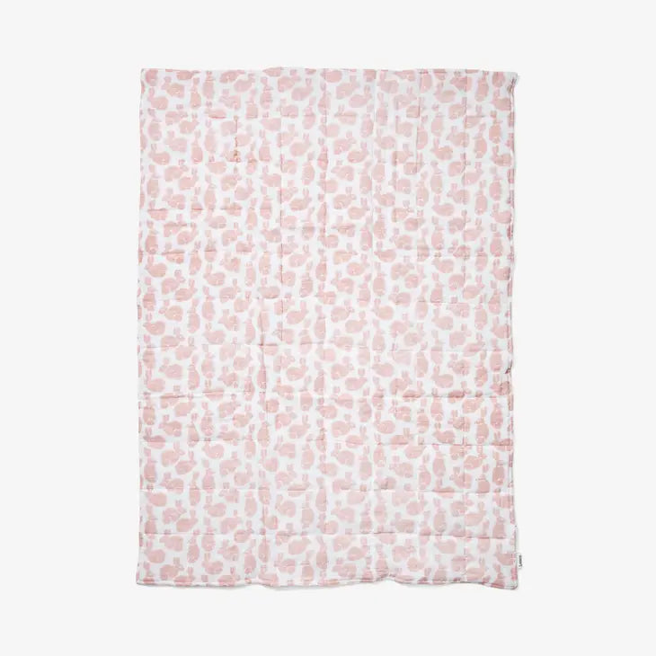 Lewis – Quilted Baby Blanket in Blush Bunny