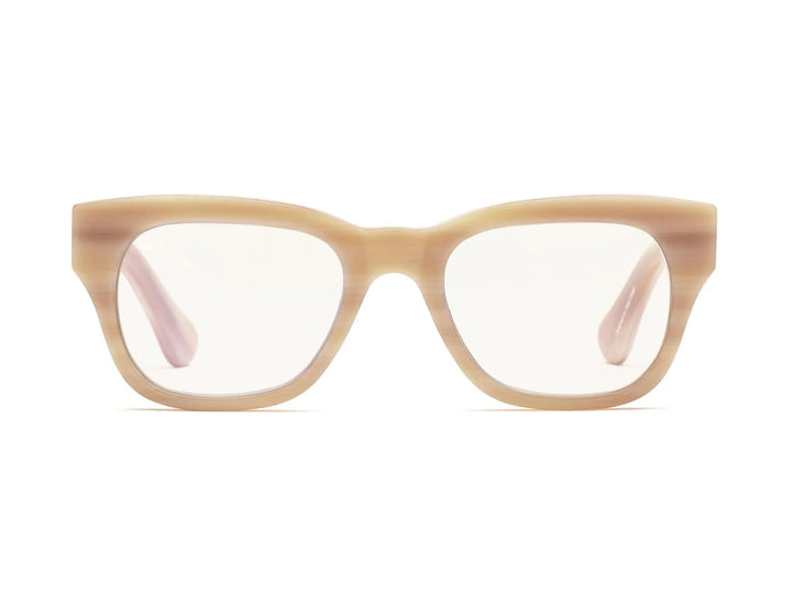 Caddis – Miklos Blue Light + Reading Glasses in Polished Bone