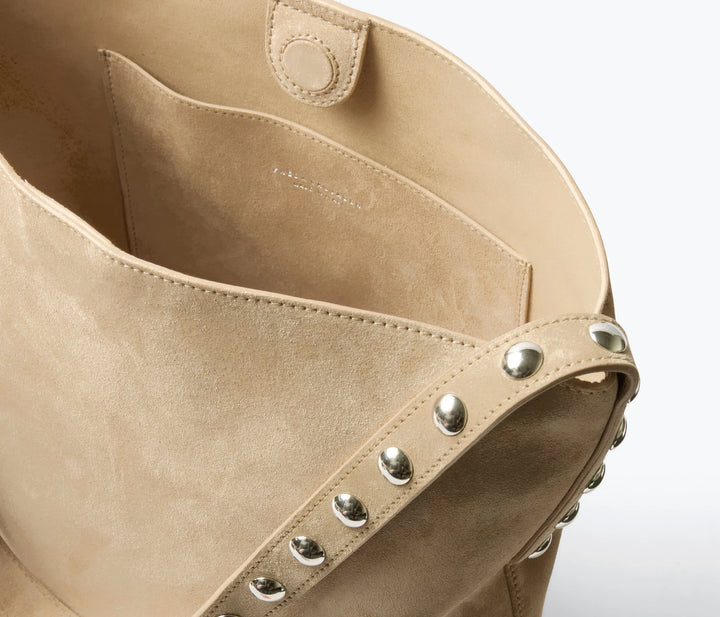 Freda Salvador - Cala Tote in Stucco Suede with Silver Studs