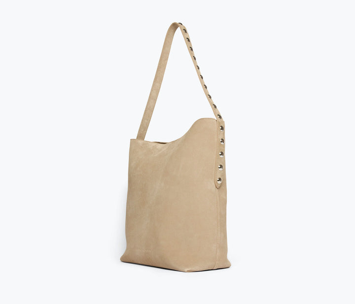 Freda Salvador - Cala Tote in Stucco Suede with Silver Studs