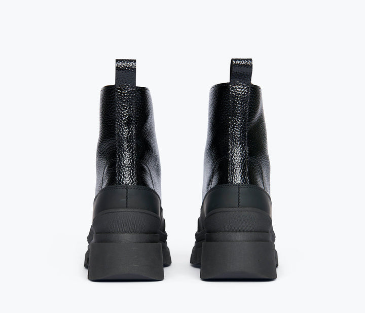 Freda Salvador – Caleb Shearling Lug Sole Boot in Pebbled Calf