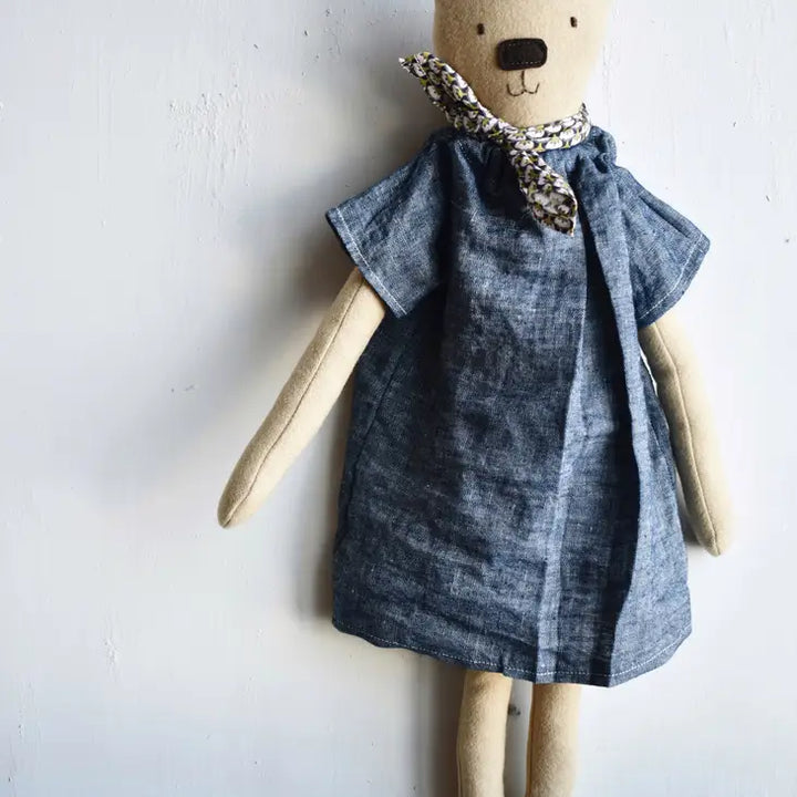 Woolgrass Farm – Agatha the Bear Doll – Chambray