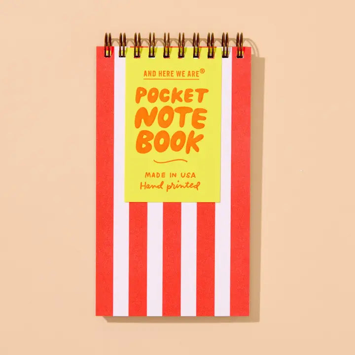 And Here We Are - Beach Stripe Small Spiral Notebook