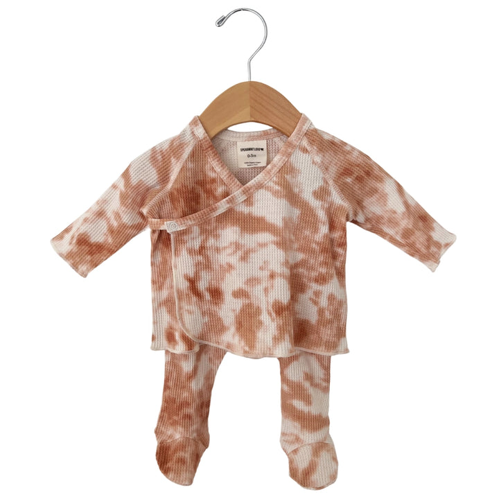 SpearmintLOVE – Organic Waffle Kimono & Pant Set in Spice Tie Dye