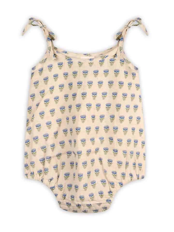 Organic Cotton Jaipur Linen Blend Bubble Baby Romper and Headband