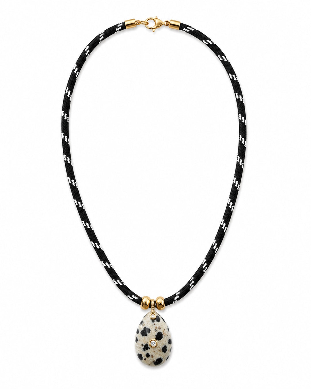 Pear Drop Paracord Necklace in Black