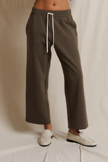 Perfect White Tee - Claud Pureform Track Pant in Dark Olive