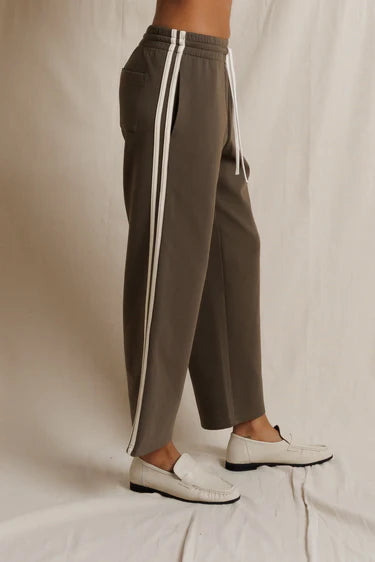 Perfect White Tee - Claud Pureform Track Pant in Dark Olive