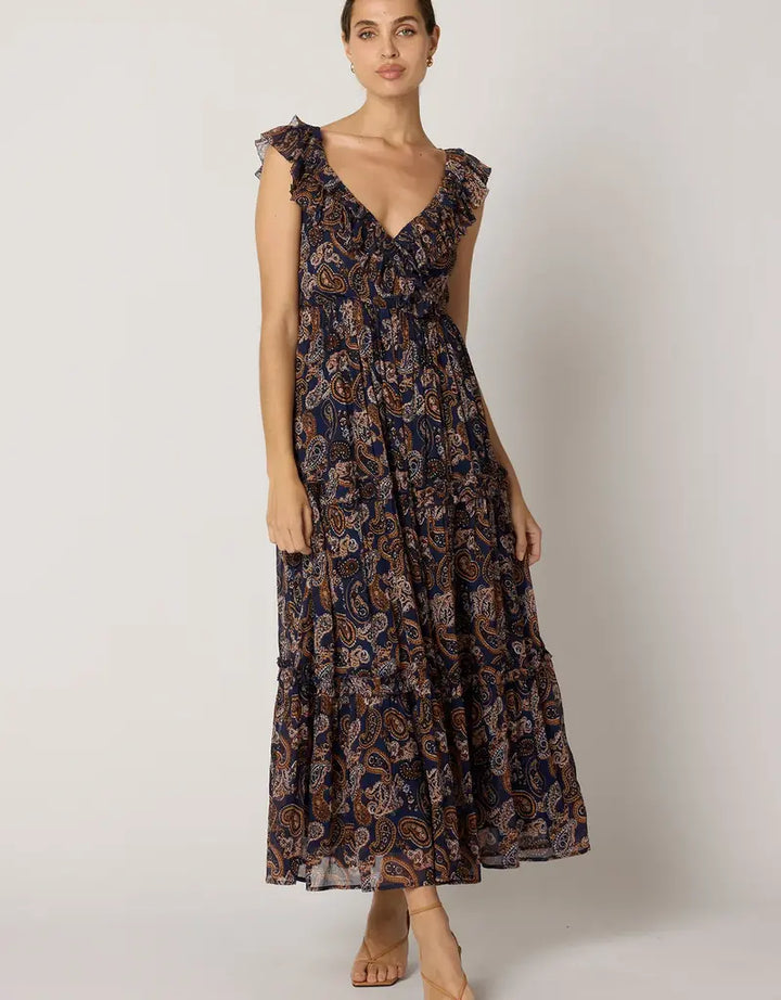 Cleobella – Junie Ankle Dress in Nutmeg Paisley