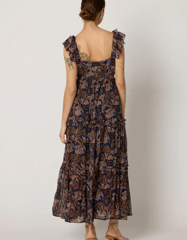 Cleobella – Junie Ankle Dress in Nutmeg Paisley