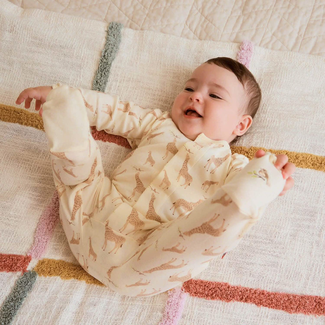 Magnetic Me - Cream Giraffe Organic Cotton Mag Footie