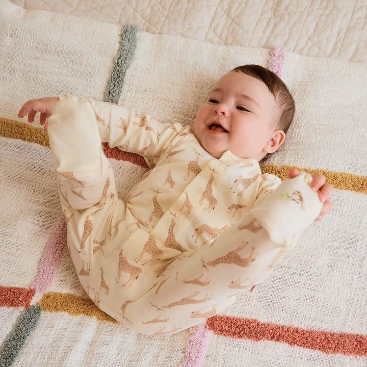 Magnetic Me - Cream Giraffe Organic Cotton Mag Footie