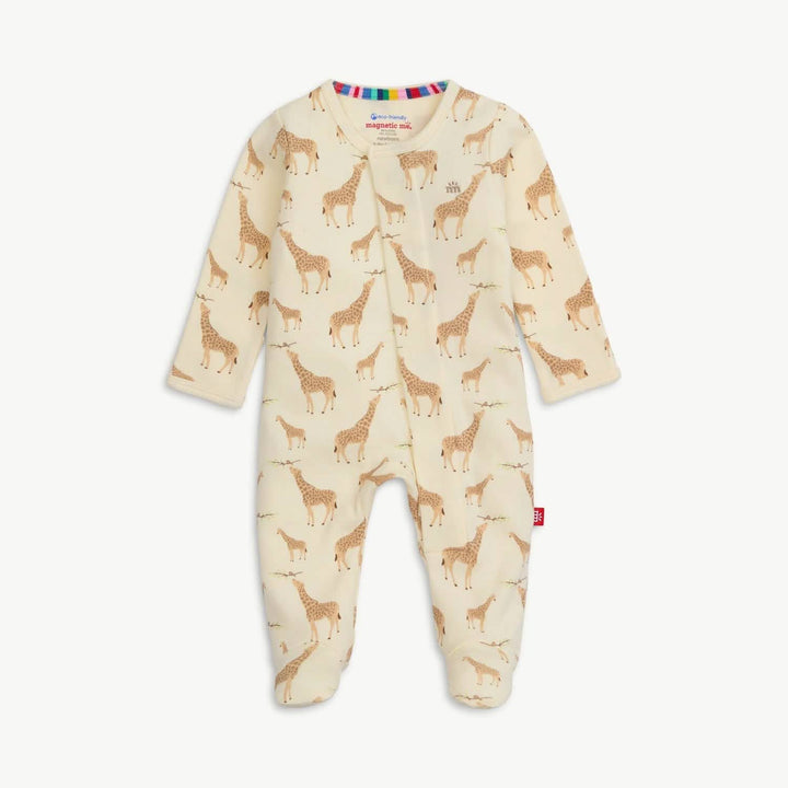 Magnetic Me - Cream Giraffe Organic Cotton Mag Footie