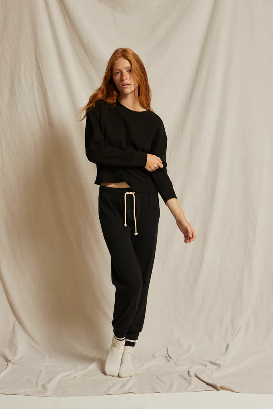 Perfect White Tee – Nash Waffle Jogger in True Black