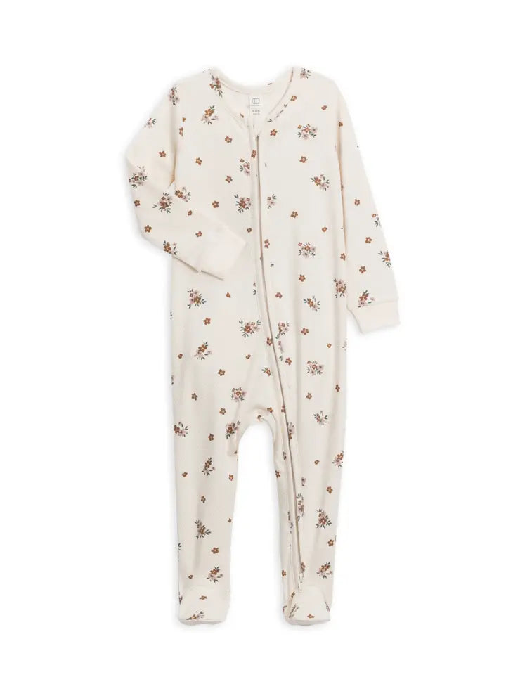 Colored Organics - Peyton Footed Sleeper in Bonnie Floral Fig