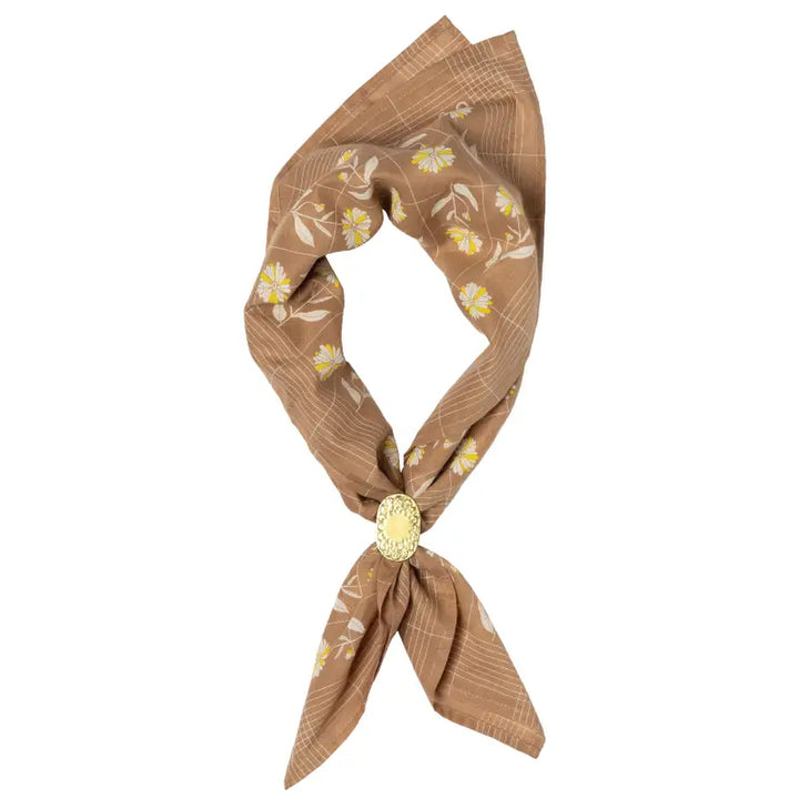 Jenni Earle - 'Hope Dies Last' Cotton Voile Bandana in Toffee