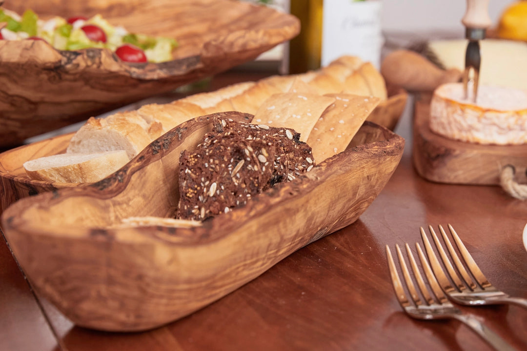 Italian Olivewood Boat Bowl - Live Edge