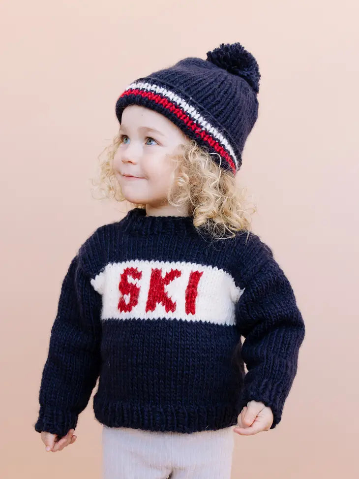 The Blueberry Hill – Ski Stripe Hat in Navy