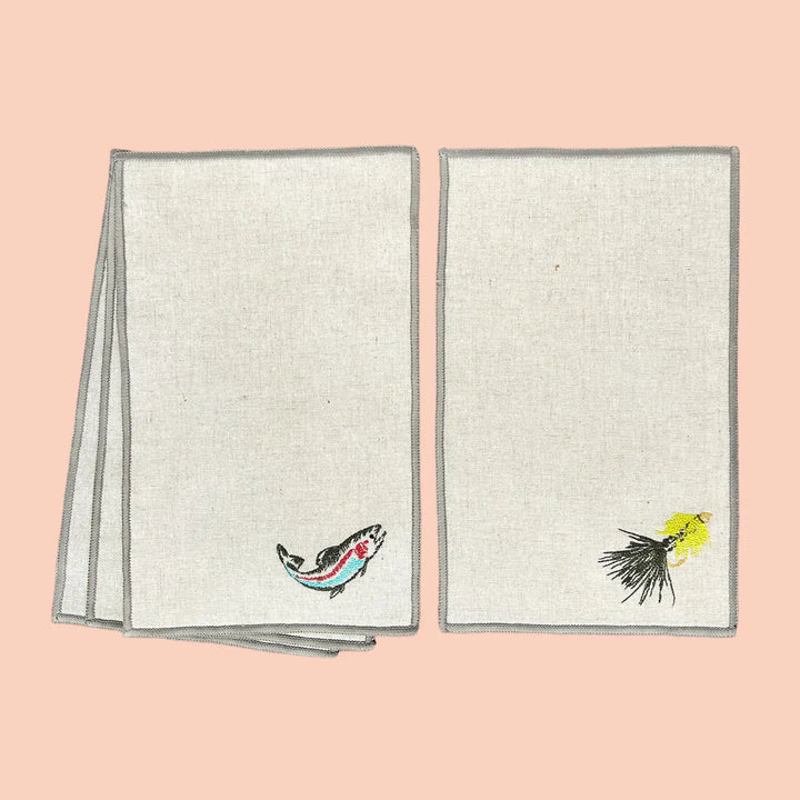 Lemoine – Fish & Fly Cocktail Napkins – Set of 4