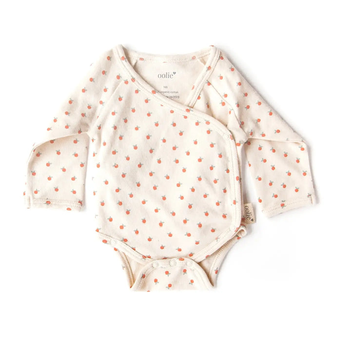 oolie – Organic Baby Wrap Bodysuit in Little Peach