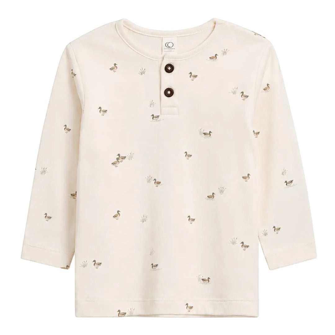 Colored Organics - Reef Long Sleeve Henley in Mallard
