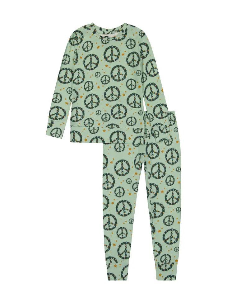 Bird and Bean – Bamboo Pajamas in Peace + Joy Christmas
