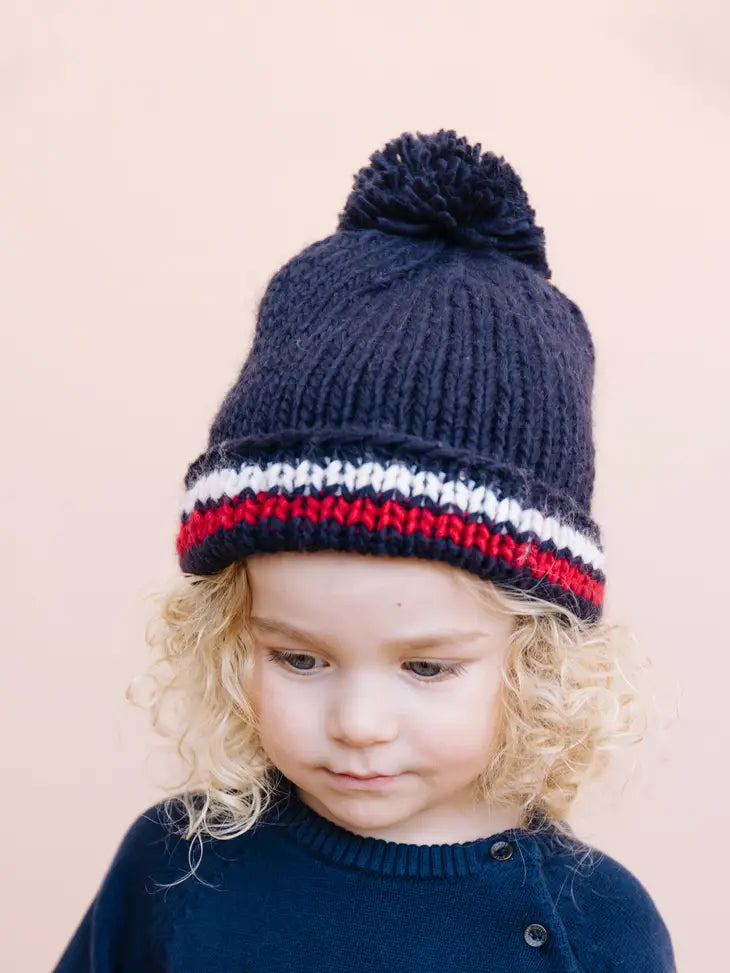 The Blueberry Hill – Ski Stripe Hat in Navy