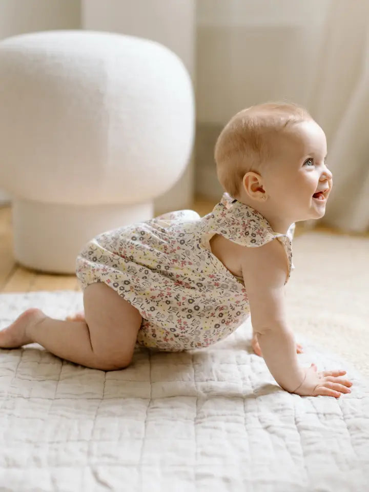 Colored Organics - Organic Baby Sommer Romper in Giada Floral + Lilla