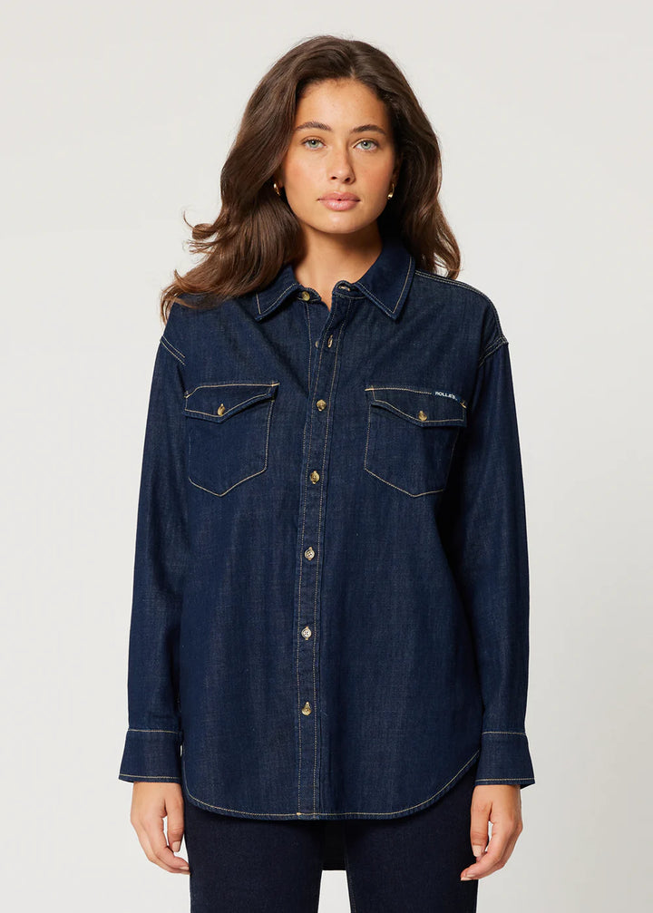 Rollas – Classic Denim Shirt in Rinse