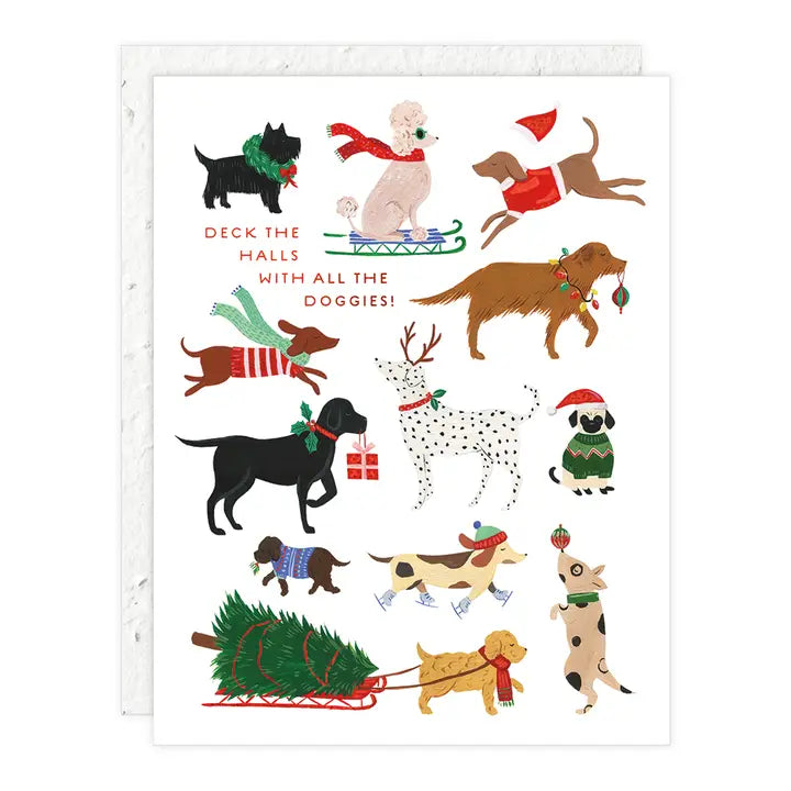 Seedlings - 12 Dogs of Christmas Seasonal Greeting Card