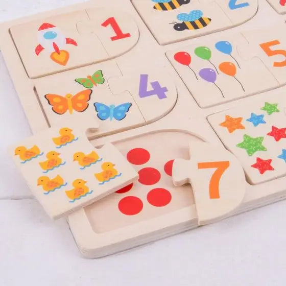 Picture and Number Matching Puzzle