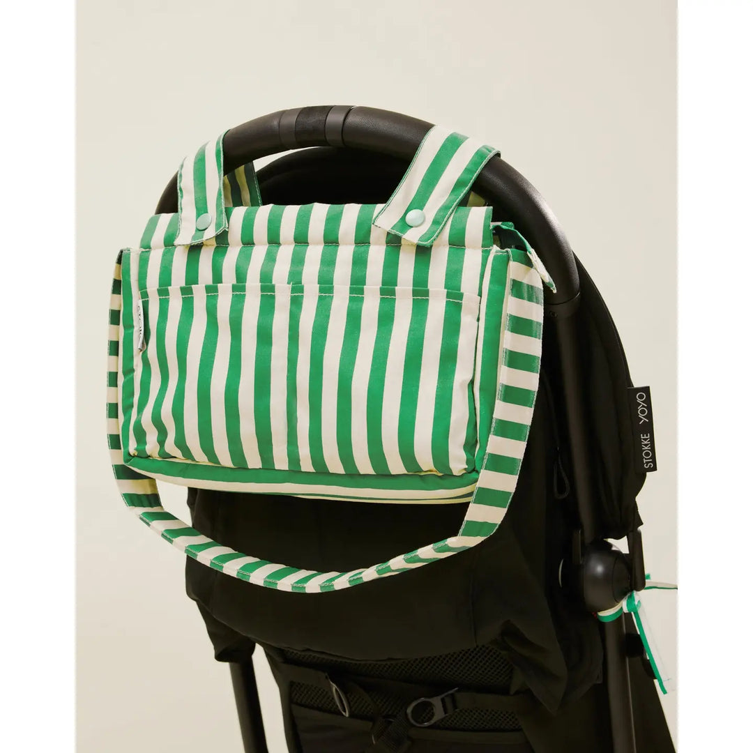 Kindred Bravely - Stroller Party Caddy Bag in Green Stripe