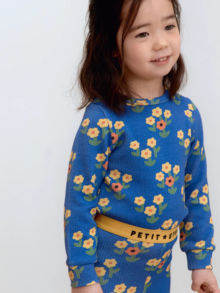 Petit Stella - Blue Daisy Pima Blend Pajama Set
