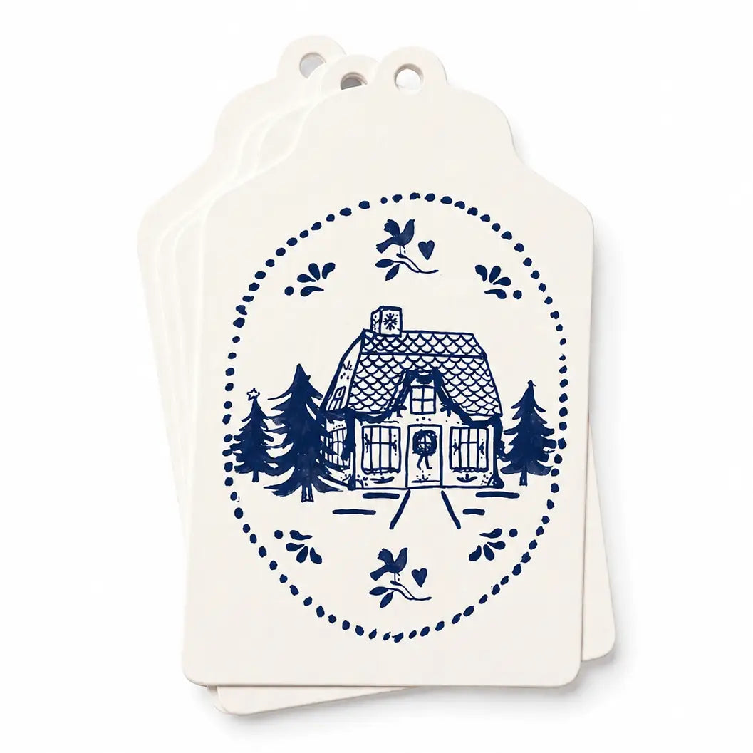 Parcel Paper - Delft Gingerbread House Gift Tags