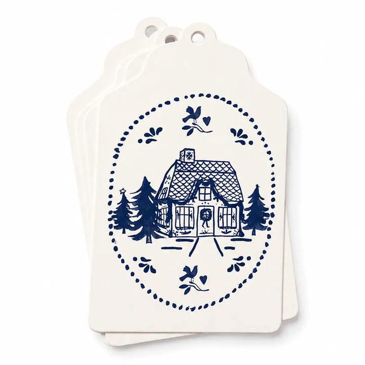 Parcel Paper - Delft Gingerbread House Gift Tags