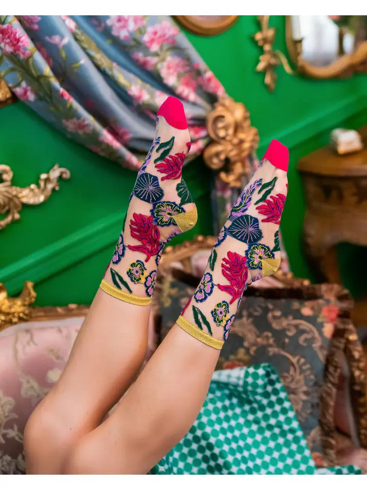 Festive Floral Crew Sock