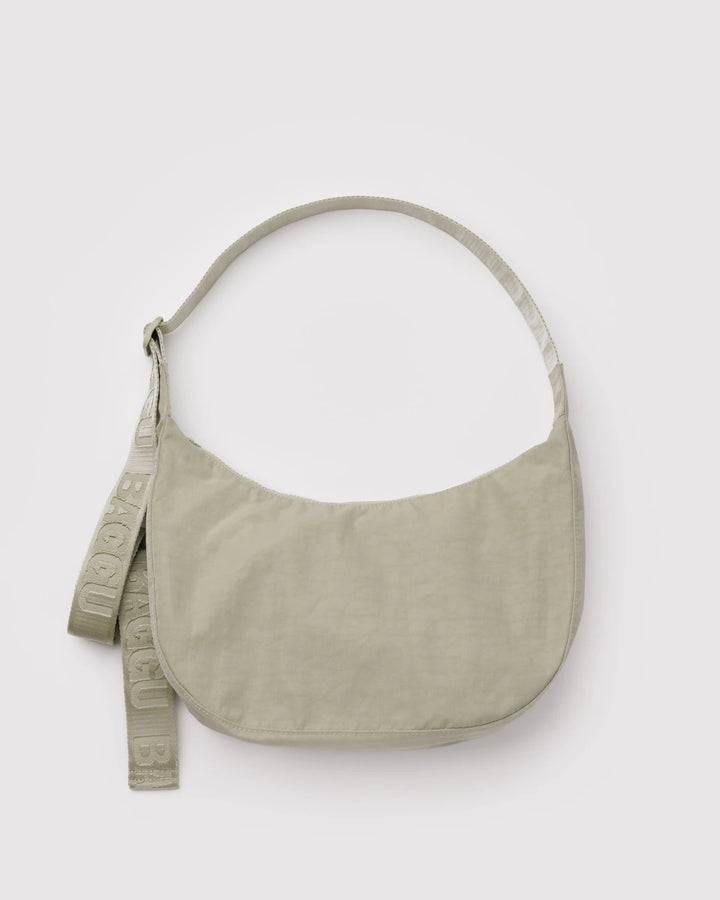 BAGGU - Medium Nylon Crescent Bag in Celadon
