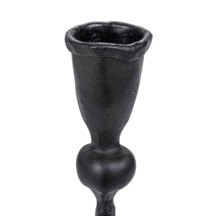 Hand-Forged Cast Iron Taper Holder 12" in Black
