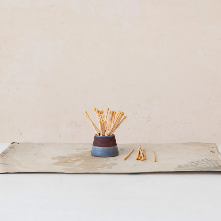 Stoneware Match Holder with Striker