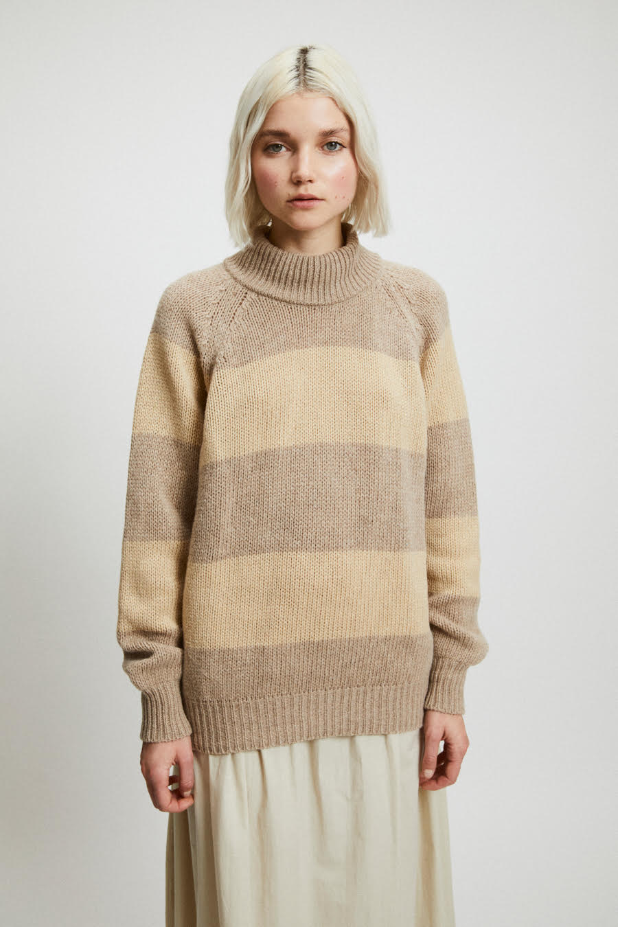 Rita Row - Waite Oversize Striped Sweater in Linen + Beige
