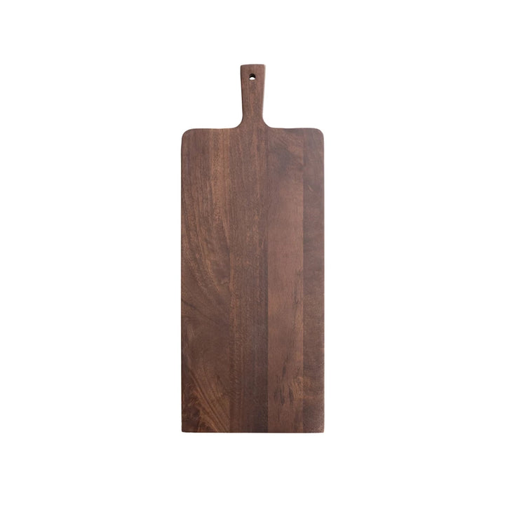 Mango Wood Cheese Board w/ Handle in Walnut Finish