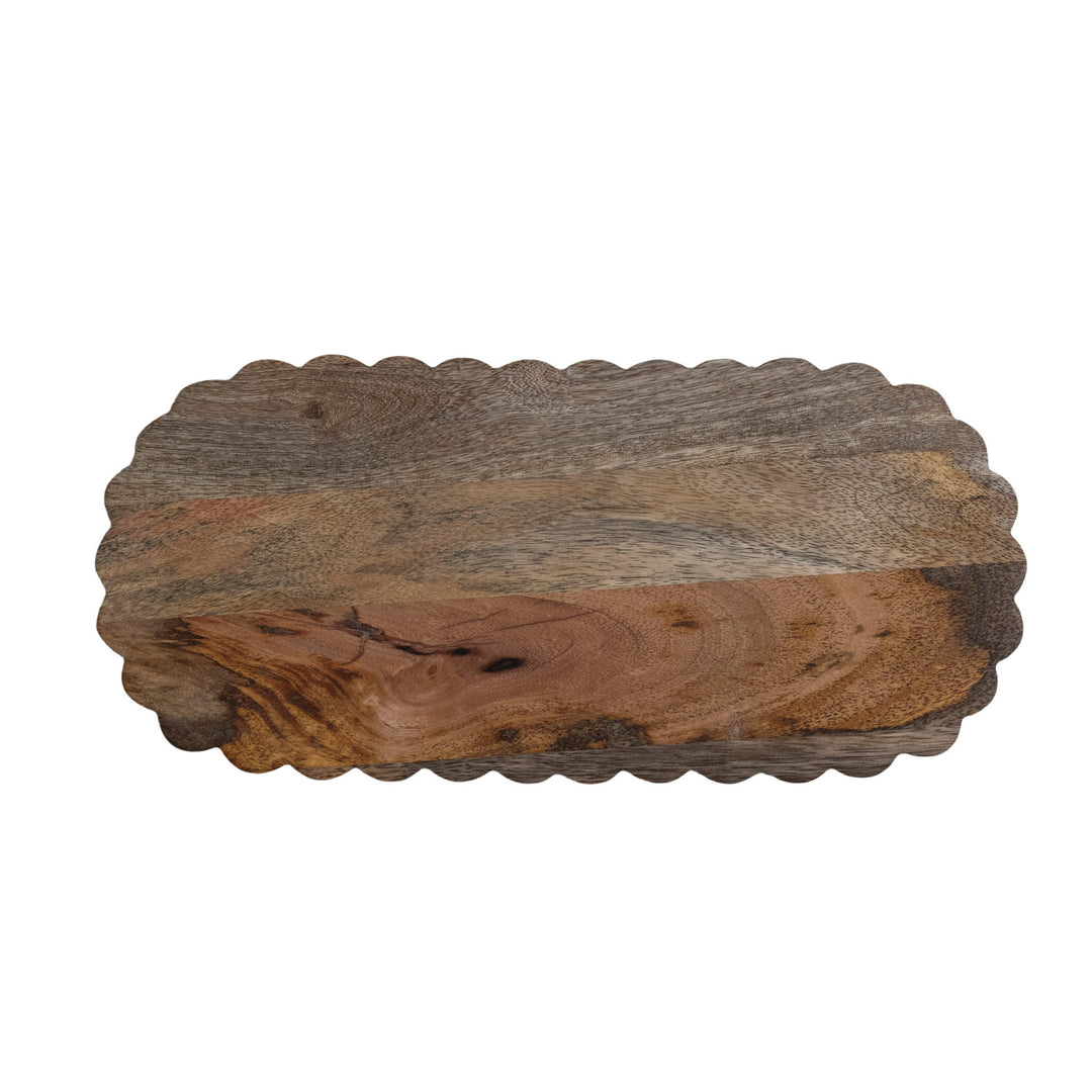 Oval Mango Wood Scallop Cheese Board