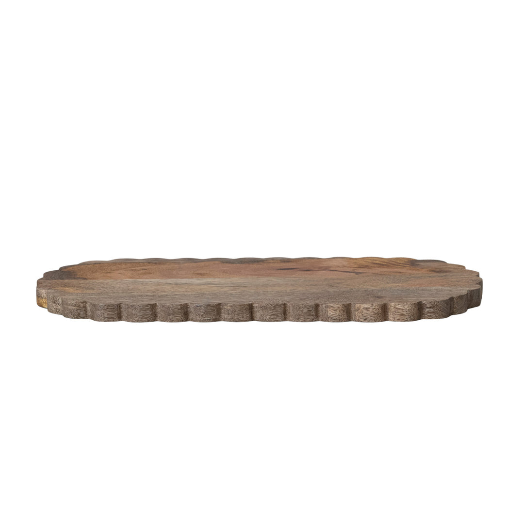 Oval Mango Wood Scallop Cheese Board