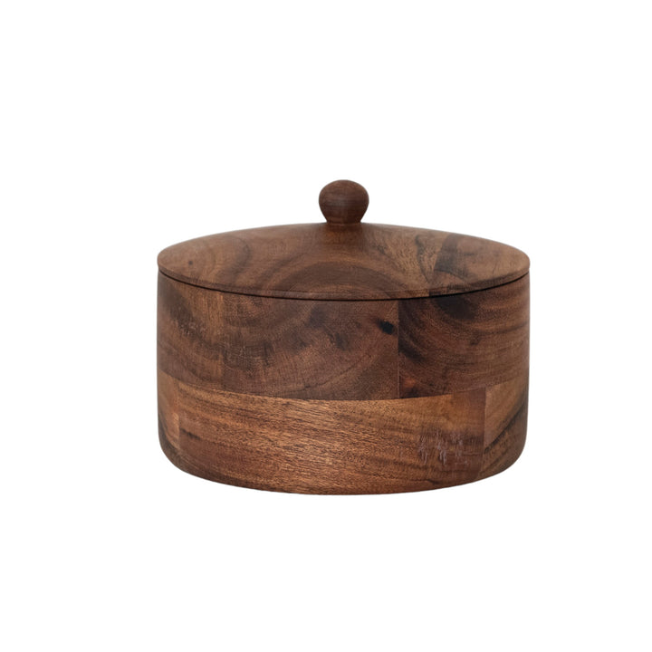 Acacia Wood Container with Lid