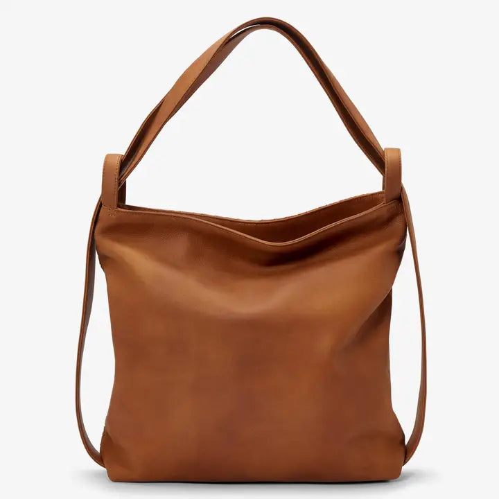 MANDRN - Woven Evra Tote in Light Saddle