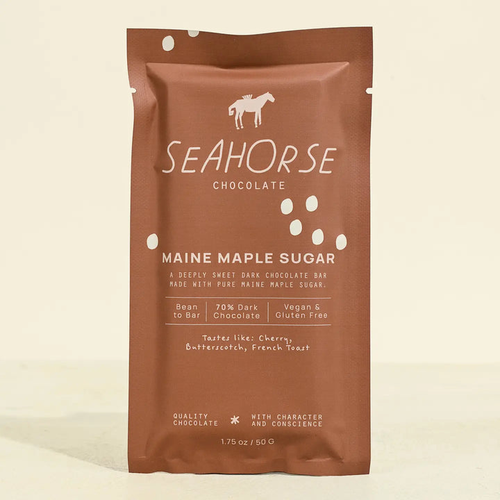 Seahorse Chocolate - Maine Maple Sugar 70% Dark Vegan Chocolate Bar