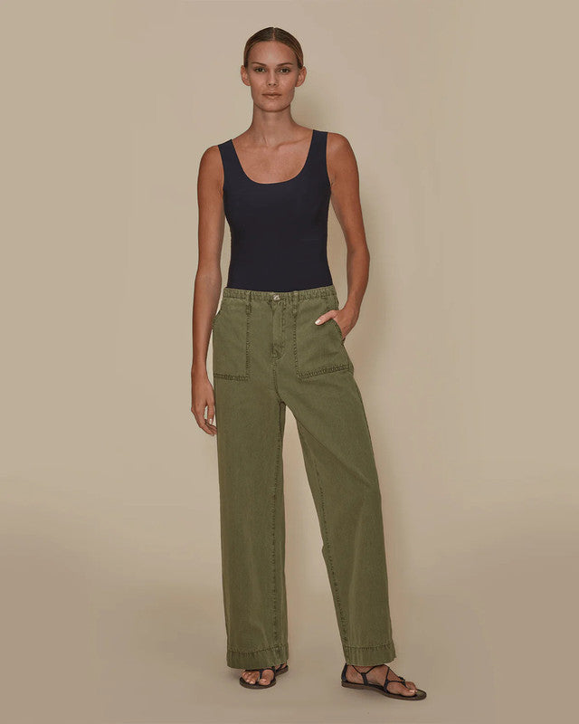 Le Jean – Utility Trouser Ankle in Olive Green