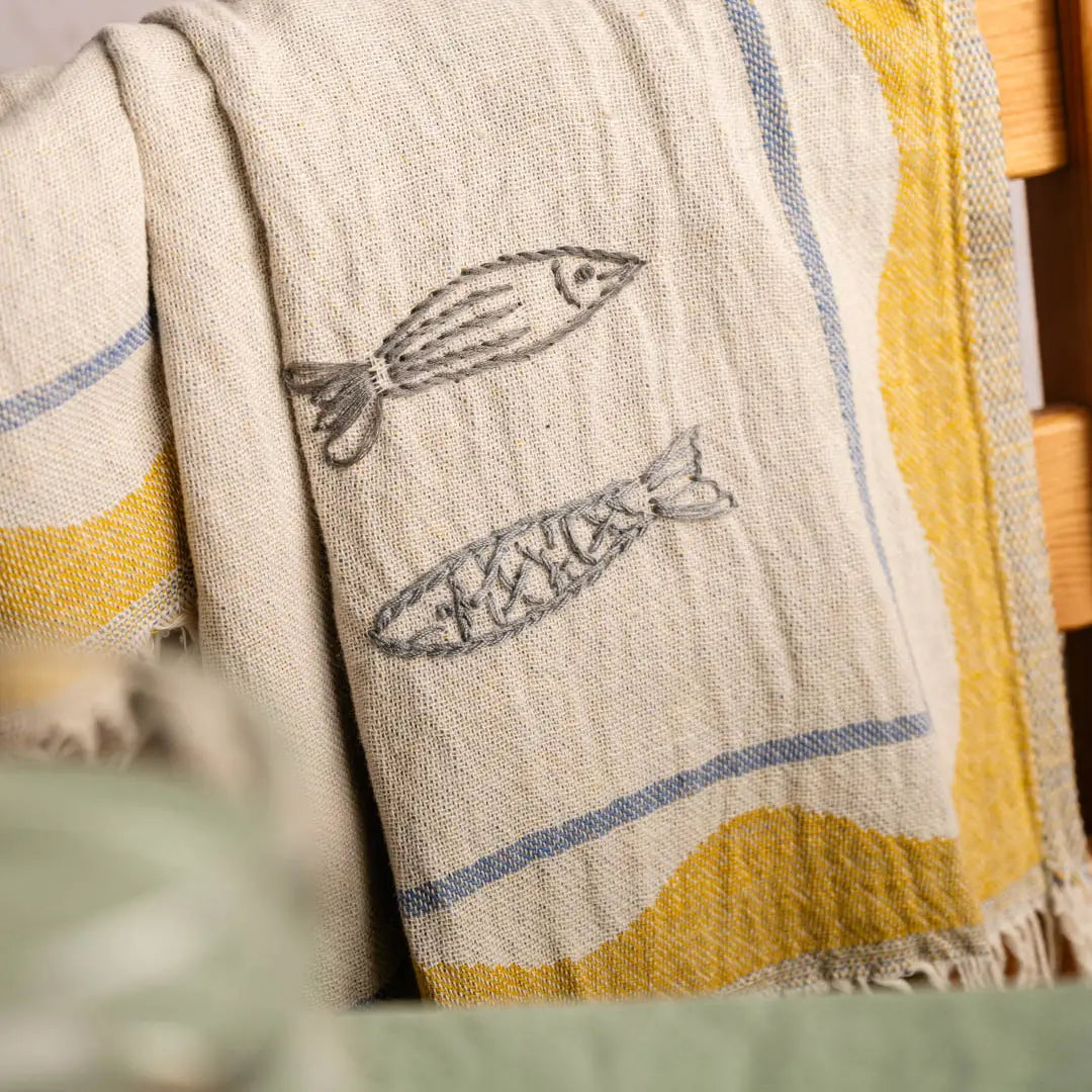 Olive & Loom –– Sardine Hand Stitched Kitchen Towel Set